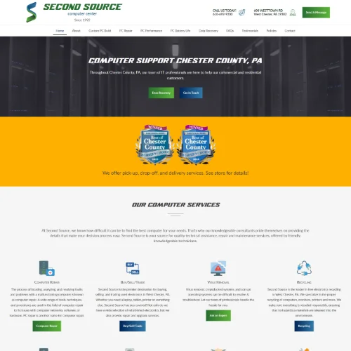 screenshot of the website after redevelopment