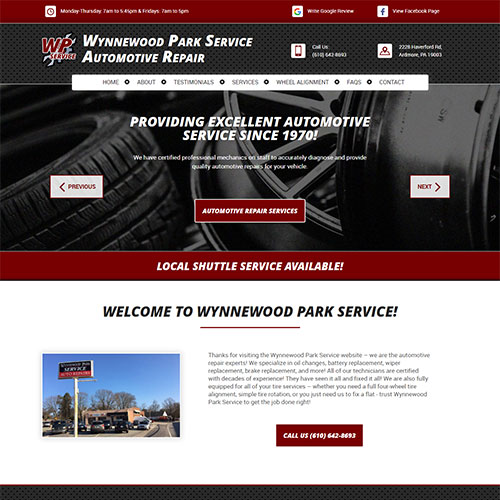 screenshot of the website after redevelopment