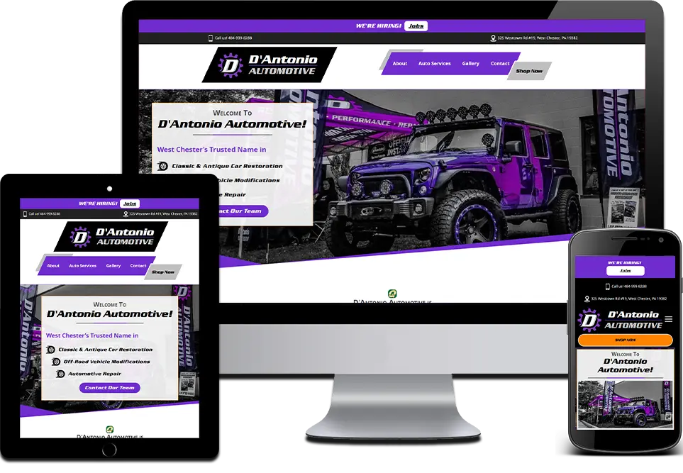 Responsive Website Design Automotive Repair Chesterbrook, Delaware County, PA