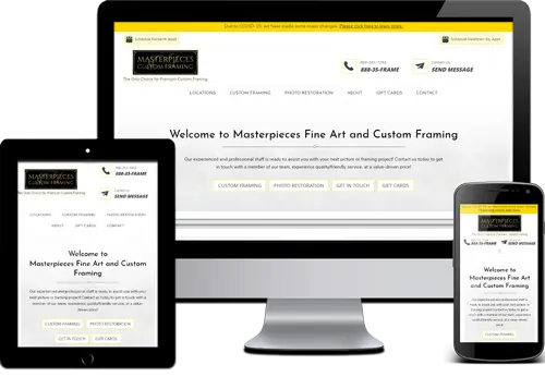 Responsive Website Design Frame Shop Newtown Square, Delaware County, PA