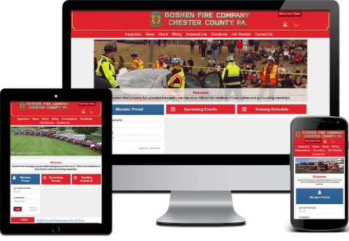 Responsive Website Design Goshen Fire Co Blair County, PA