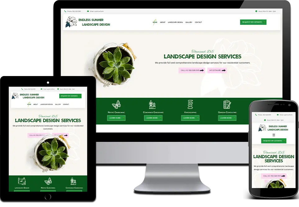 Responsive Website Design Landscape Design Services Villanova, Delaware County, PA