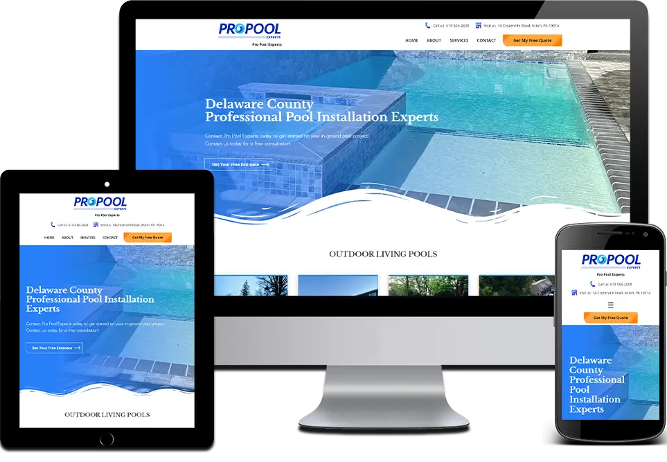 Responsive Website Design Pool Installation in Conshohocken, Montgomery County, PA