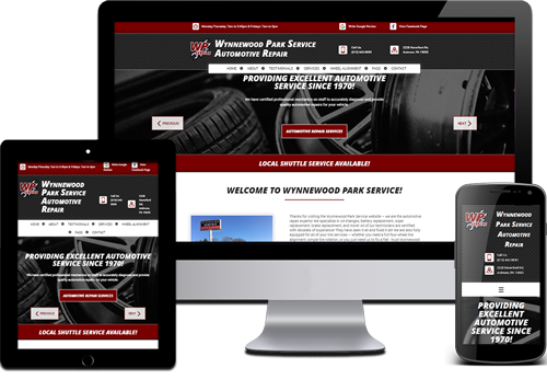 picture of an auto repair shop website