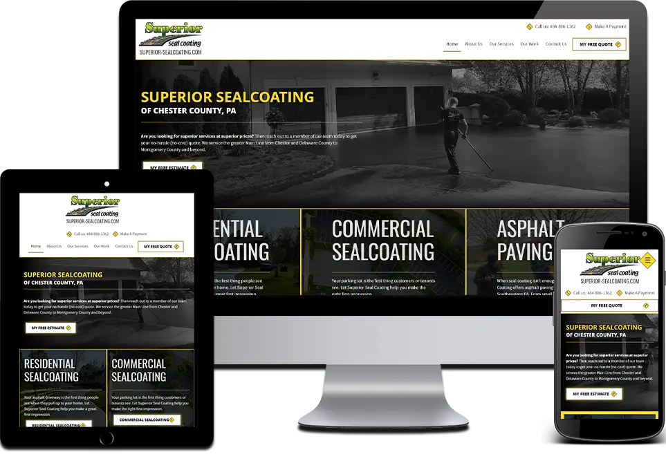 Responsive Website Design Sealcoating Wynnewood, Montgomery County, PA